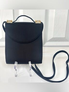 Vintage 1970’s RODO Purse Swarovski Crystals Satin Italy Excellent Condition